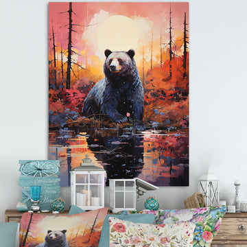 A Bear In A Dreamy Retreat - Bear Living Room Wall Art